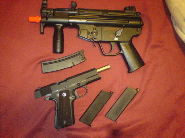 mp5k and 1911